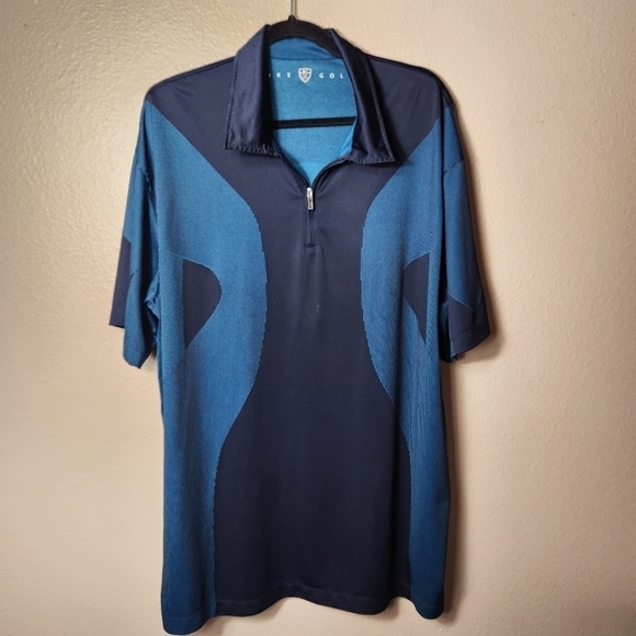 Nike Golf Colorblock 1/4 Zip Short Sleeve Performance Polo-Size 2XL - Picture 1 of 8